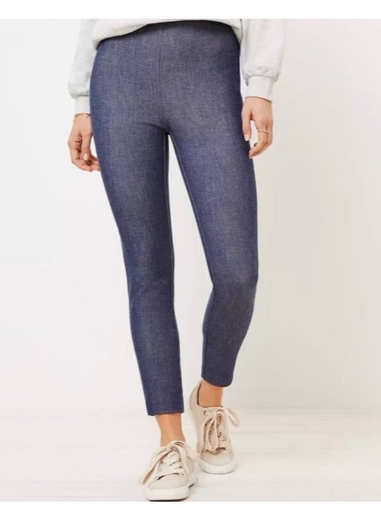 LOFT Pants - LOFT denim chambray highwaist skinny trousers Sz 6 Tall